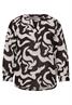 Bluse mit Split Neck aus Leinenmix espresso brown
