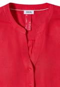 Bluse mit Split Neck aus Leinenmix fresh red