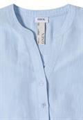 Bluse mit Split Neck aus Leinenmix fresh water blue