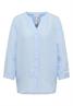 Bluse mit Split Neck aus Leinenmix fresh water blue