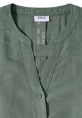 Bluse mit Split Neck aus Leinenmix just khaki
