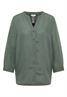 Bluse mit Split Neck aus Leinenmix just khaki
