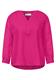 Bluse mit Split Neck aus Leinenmix magenta dream