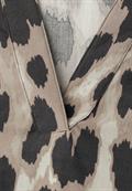 Bluse mit Split Neck und Animal Print timeless beige