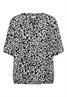 Bluse mit Split Neck und mit Leo-Muster urban dark blue