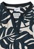 Bluse mit Split Neck und Printmix palm breeze green