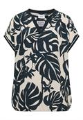 Bluse mit Split Neck und Printmix palm breeze green