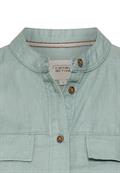 Bluse mit Stehkragen und Knopfleiste jade