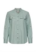 Bluse mit Stehkragen und Knopfleiste jade