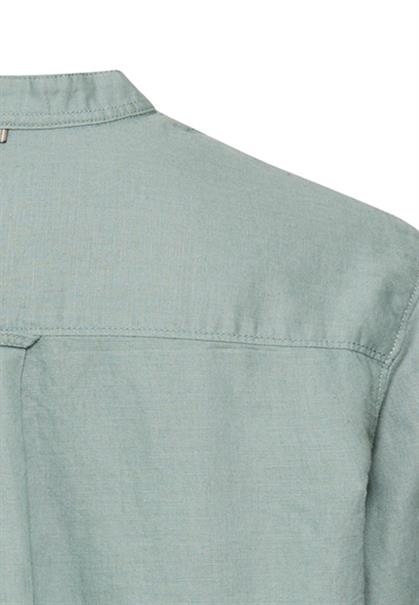 Bluse mit Stehkragen und Knopfleiste jade