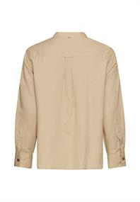 Bluse mit Stehkragen und Knopfleiste sand