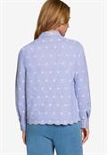 Bluse mit Streifen und Stickerei bluewhite