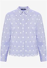 Bluse mit Streifen und Stickerei bluewhite