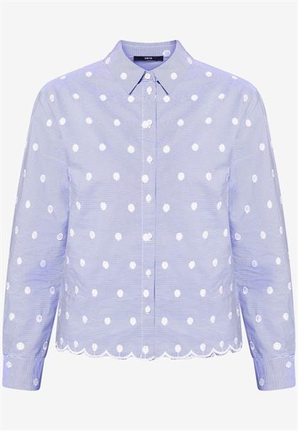 Bluse mit Streifen und Stickerei bluewhite