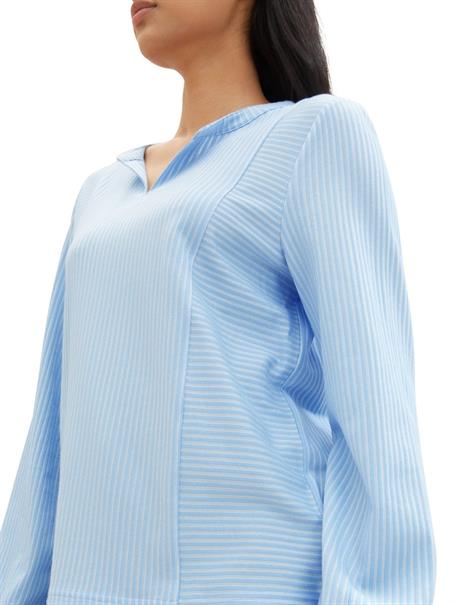 Bluse mit Streifenmuster blue white thin stripe