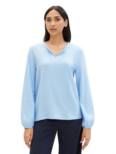 Bluse mit Streifenmuster blue white thin stripe