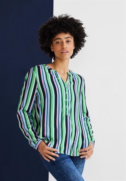 Bluse mit Streifenmuster dark brisk green