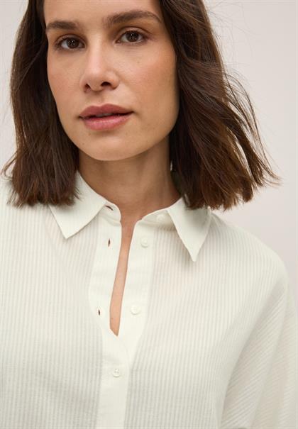 Bluse mit Streifenstruktur vanilla white