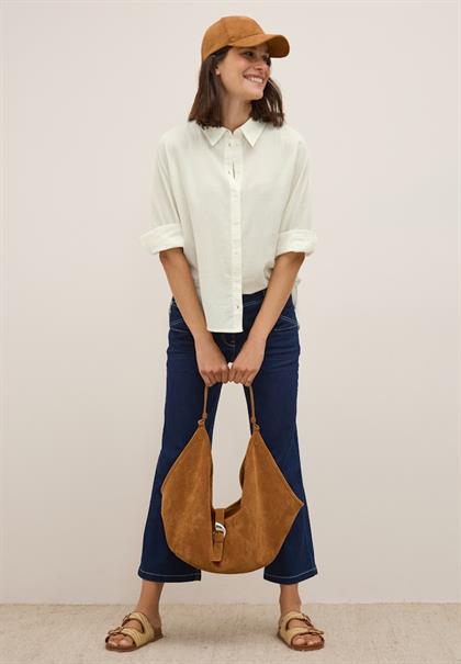 Bluse mit Streifenstruktur vanilla white