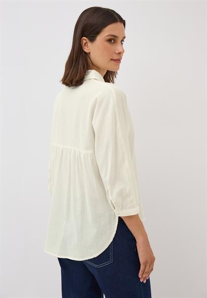 Bluse mit Streifenstruktur vanilla white