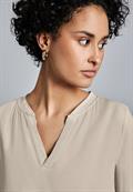 Bluse mit Tape-Details smooth sand beige