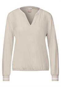 Bluse mit Tape-Details smooth sand beige