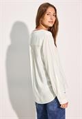 Bluse mit Turn-Up vanilla white