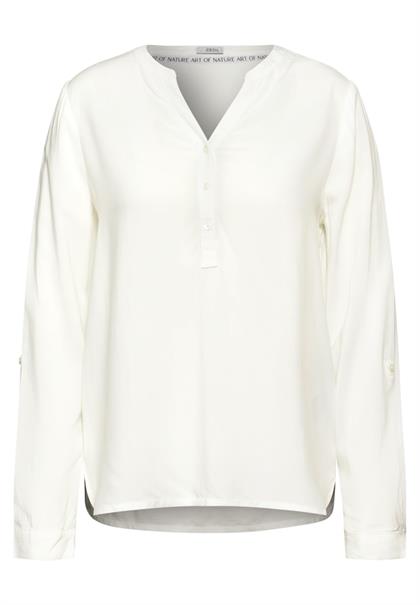 Bluse mit Turn-Up vanilla white
