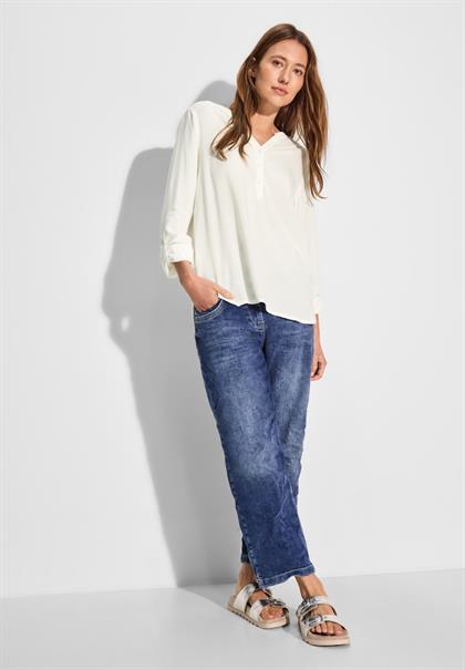 Bluse mit Turn-Up vanilla white