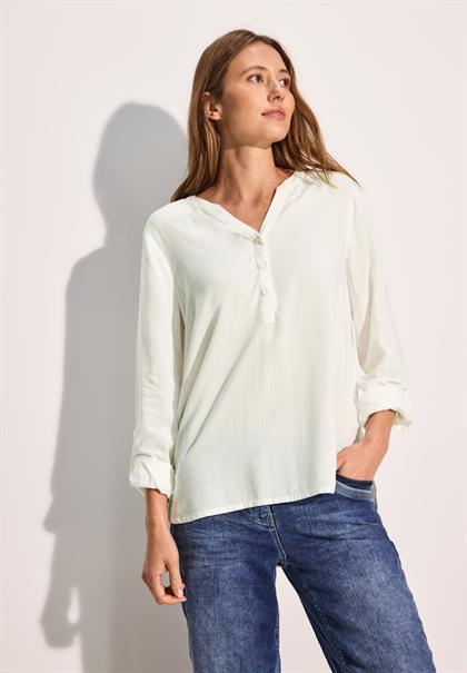 Bluse mit Turn-Up vanilla white