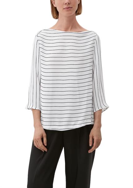 Bluse mit U-Boot-Ausschnitt ecru