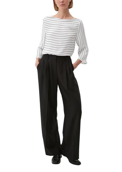 Bluse mit U-Boot-Ausschnitt ecru