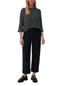 Bluse mit U-Boot-Ausschnitt schwarz