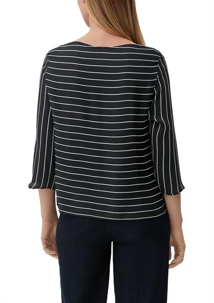 Bluse mit U-Boot-Ausschnitt schwarz