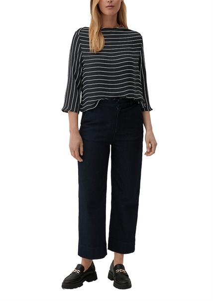 Bluse mit U-Boot-Ausschnitt schwarz