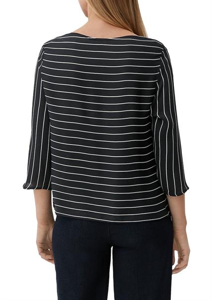 Bluse mit U-Boot-Ausschnitt schwarz