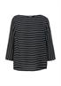 Bluse mit U-Boot-Ausschnitt schwarz