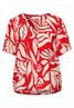 Bluse mit V-Neck und floralem Muster chili red