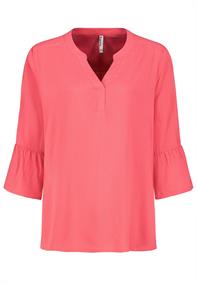 Bluse mit Volants coral pink