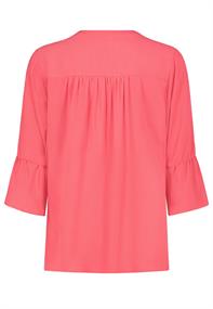 Bluse mit Volants coral pink