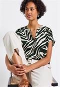 Bluse mit Zebra-Muster pine grove green