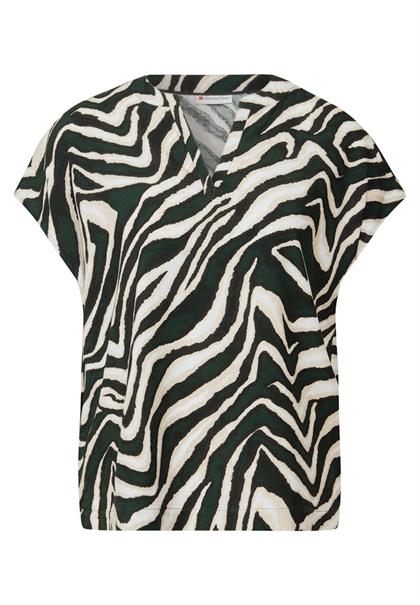 Bluse mit Zebra-Muster pine grove green