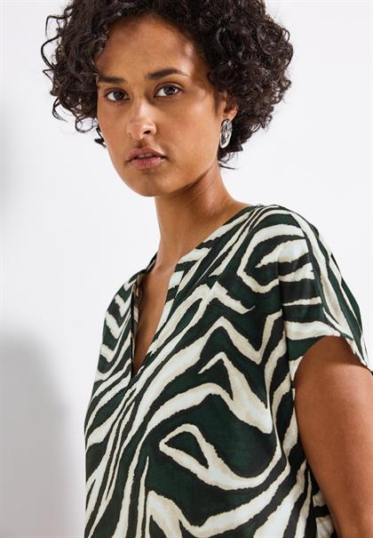 Bluse mit Zebra-Muster pine grove green