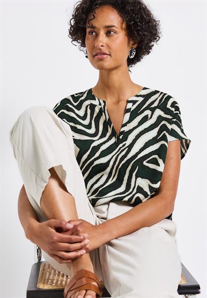 Bluse mit Zebra-Muster pine grove green