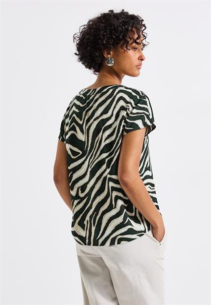 Bluse mit Zebra-Muster pine grove green