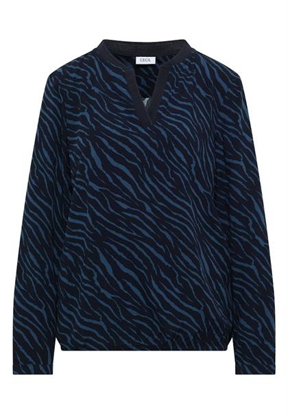 Bluse mit Zebra Print urban dark blue