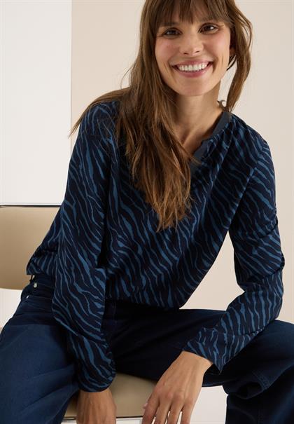 Bluse mit Zebra Print urban dark blue