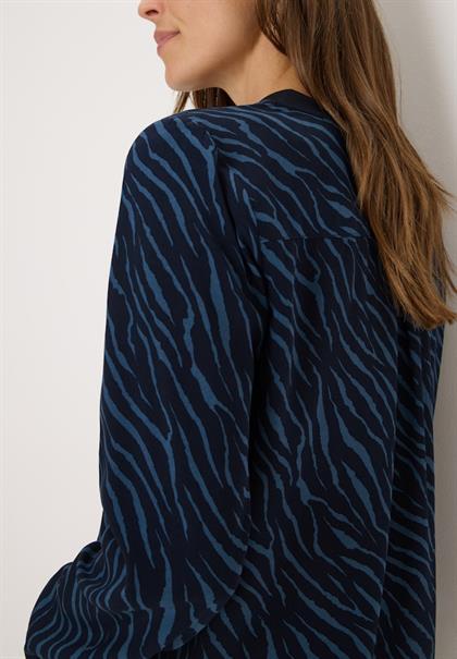 Bluse mit Zebra Print urban dark blue
