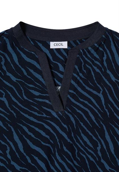 Bluse mit Zebra Print urban dark blue