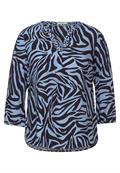 Bluse mit Zebramuster quiet blue